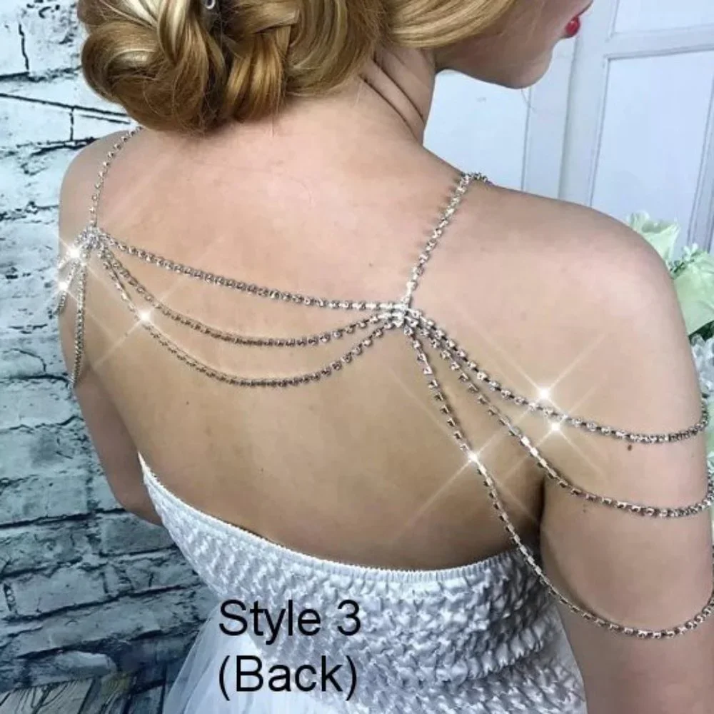 NEW Sparkling Bling Swarovski Crystal Rhinestone Shoulder Necklace + FRE… - Picture 2 of 7